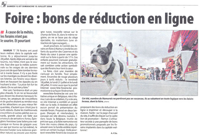 Foire de juillet à Namur: Site officiel des forains